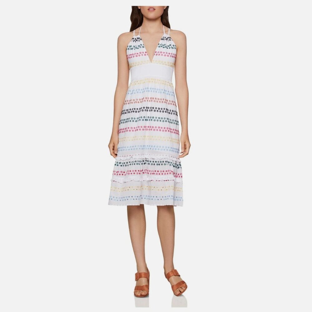 BCBGeneration Tie-Back Flounced Hem Dress – Size 10, Good Condition